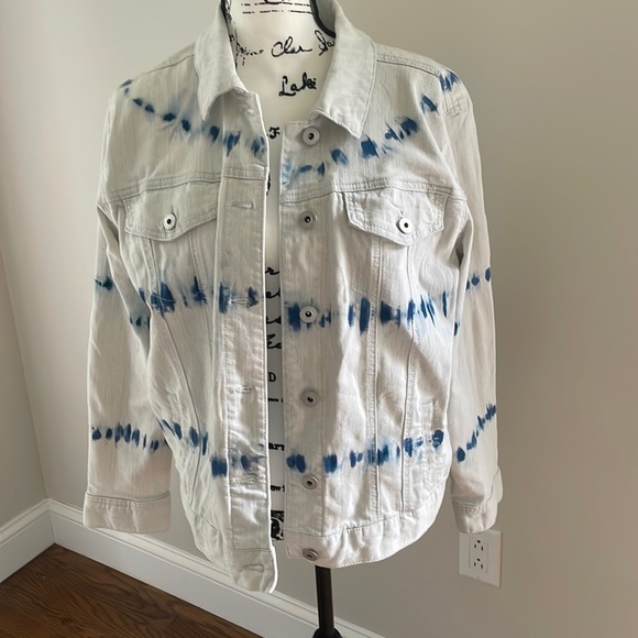Style & Co. Jackets & Blazers - Style & Co White Wash , jean jacket with blue accents